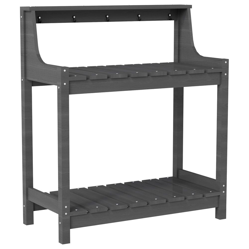 HOMLUX Outdoor Storage Potting Bench in Grey, , large