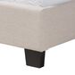 Baxton Studio Ansa Twin Panel Bed with Beige Upholstered in Black, , large