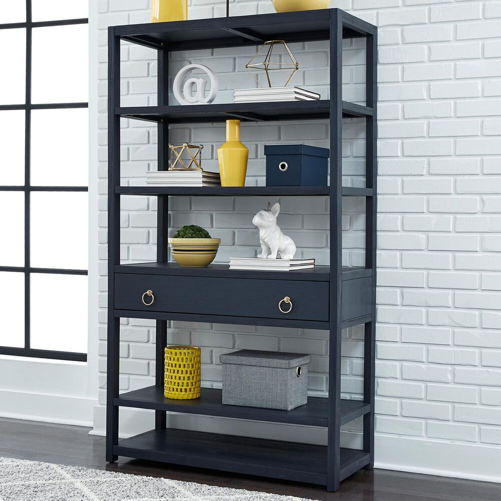 Belle Furnishings Midnight Accent Bookcase in Blue, , large