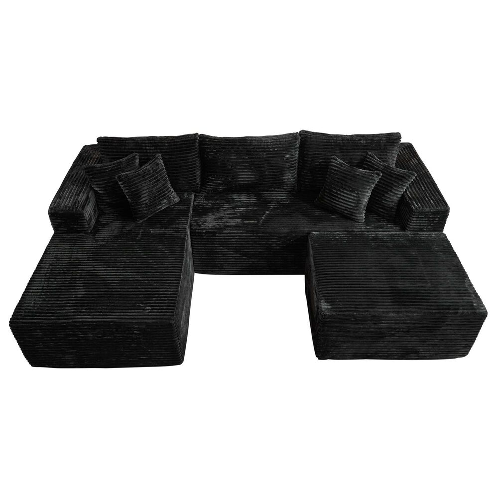 HOMLUX 108" Modular Sofa Set in Black, , large