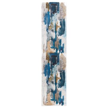 Safavieh Aria Abstract 2" x 8" Ivory and Navy Runner, , large