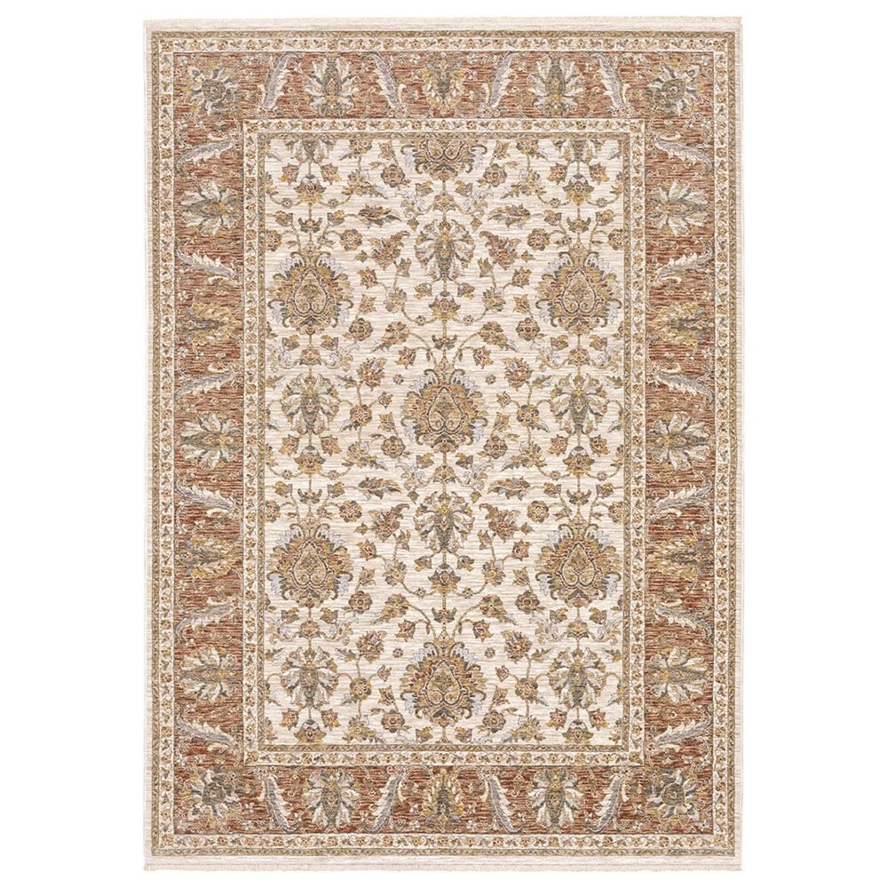Oriental Weavers Maharaja Dakota 5091Q 9"10" x 12"10" Rust Area Rug, , large