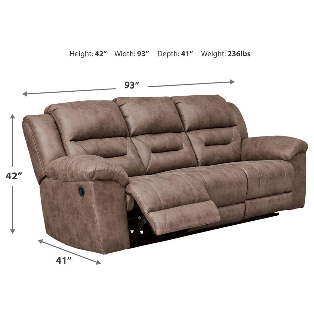Ashley Stoneland Manual Reclining Sofa in Fossil, , large