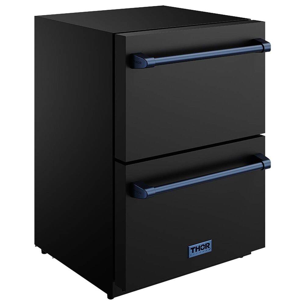 Thor Kitchen Gordon Ramsay 5.4 Cu. Ft. Undercounter Drawer Freezer with Blue Handle Kit in Black, , large