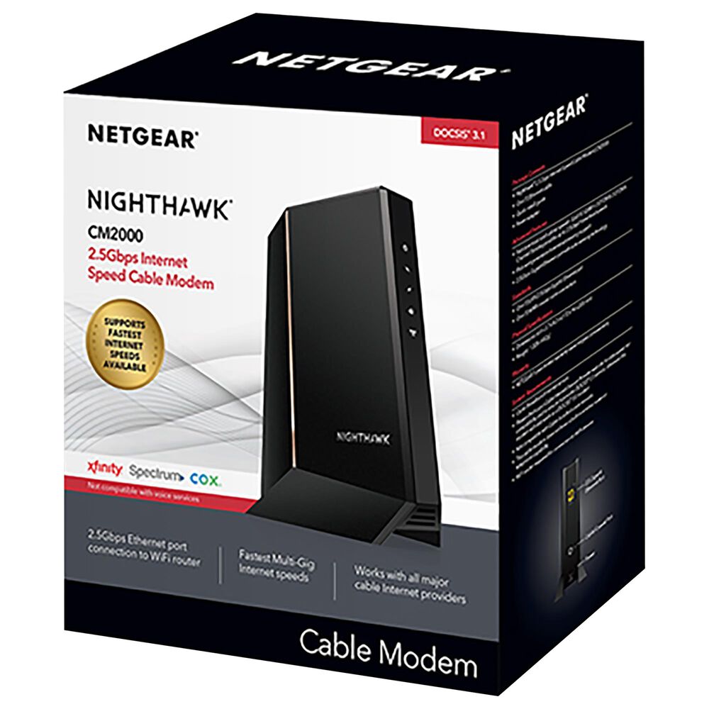 NETGEAR Nighthawk Ultra-High Speed Cable Modem in Black, , large