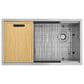 MS International Single Bowl 16-Gauge Handcrafted Workstation Kitchen Sink in Stainless Steel, , large
