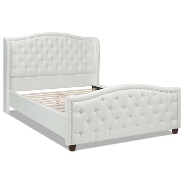 Jennifer Taylor Home Fontana Queen Upholstered Platform Bed in Antique White, , large