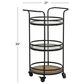 Maple and Jade 35" Bar Cart in Matte Black, Natural Brown and Clear, , large
