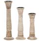 Maple and Jade Candle Holder in White Washed and Natural (Set of 3), , large