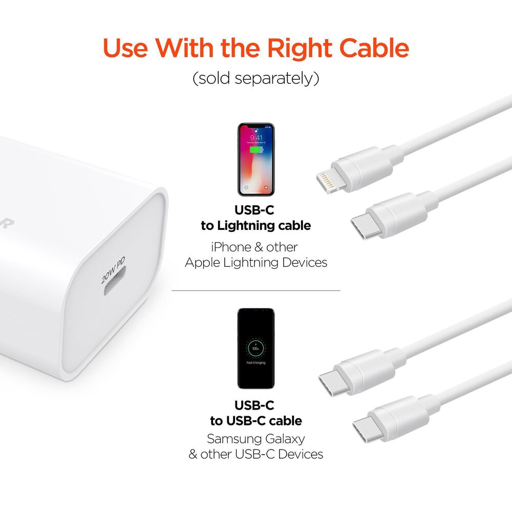 Hypergear 20W USB-C PD Wall Charger in White, , large