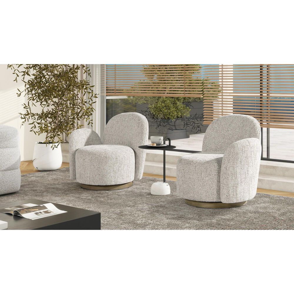 Jennifer Taylor Home Duo Left Arm Facing Swivel Accent Chair in Multi-Greige Beige, , large