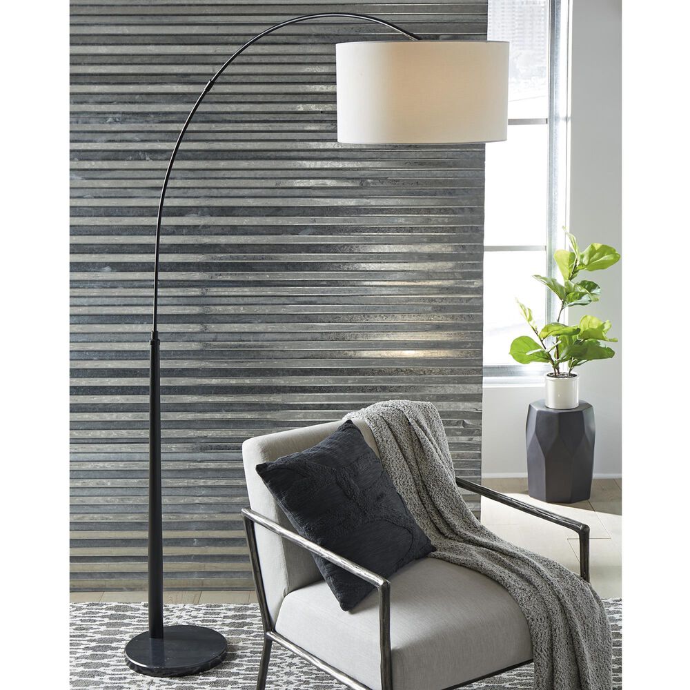 Ashley Veergate Arc Floor Lamp in Black, , large
