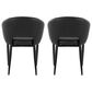 LumiSource Renee Arm Chair with Black Faux Leather Cushion in Black (Set of 2), , large