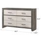 Crown Mark Rhett 6-Drawer Dresser in Gray and White, , large