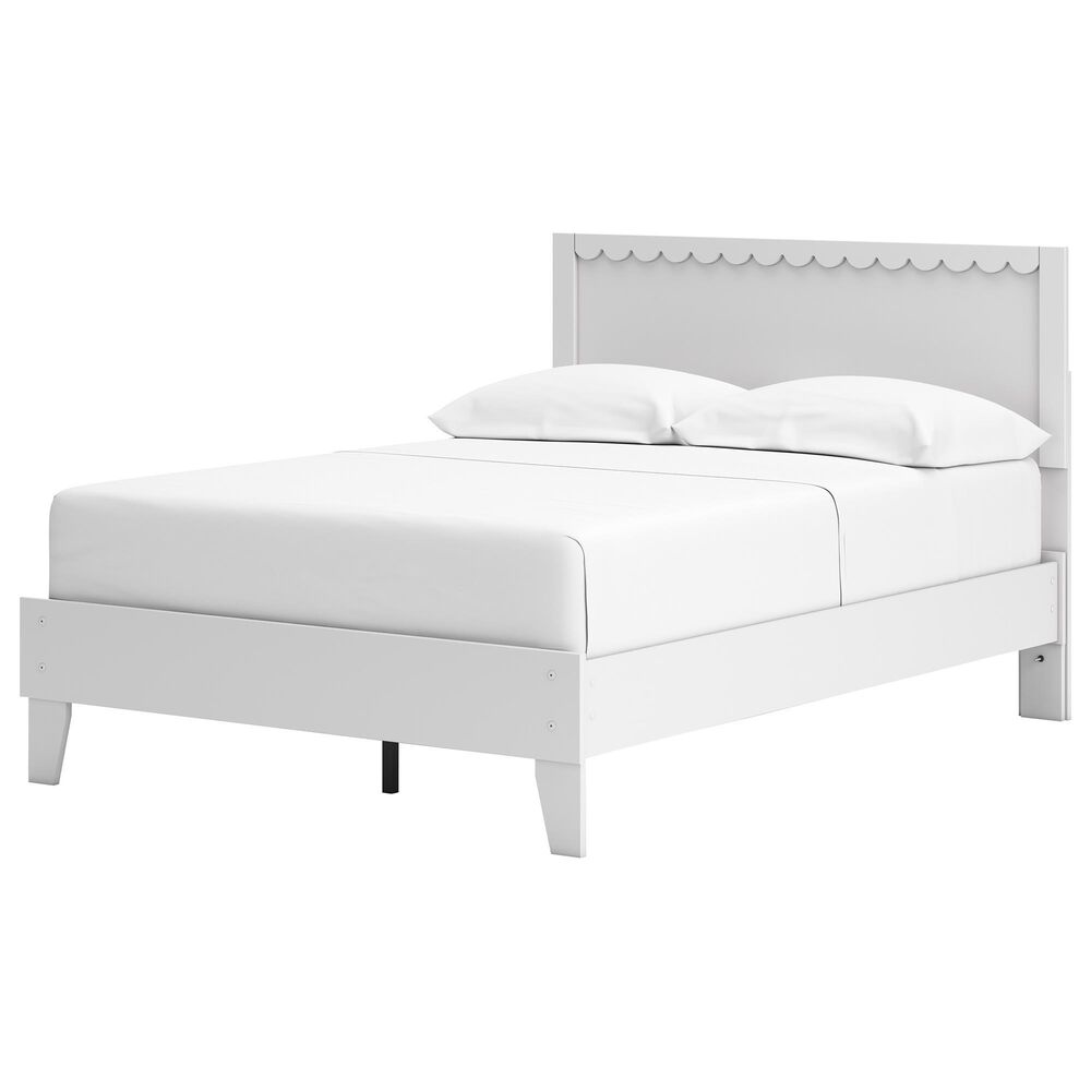 Ashley Hallityn Full Panel Platform Bed in Matte White, , large