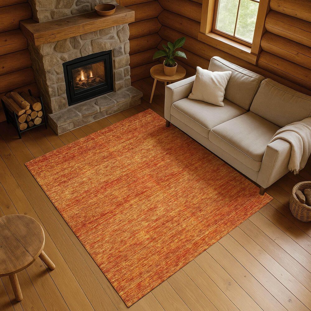 Dalyn Rug Company Soft Essentials Solid Orange 3' x 5' Indoor/Outdoor Area Rug, , large