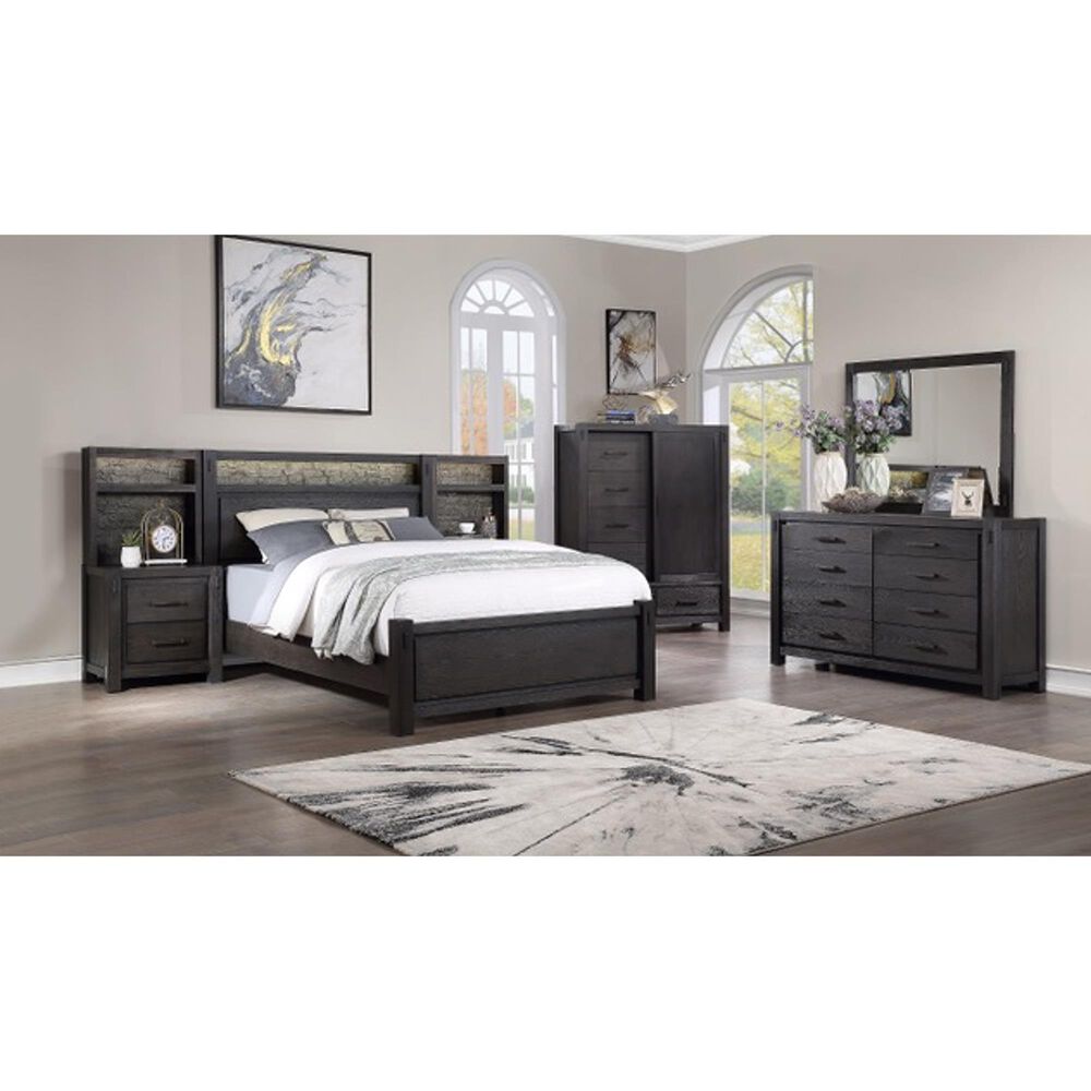 Frankfurt Furniture Queen Bed with Nightstands and Piers, , large