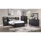Frankfurt Furniture Queen Bed with Nightstands and Piers, , large
