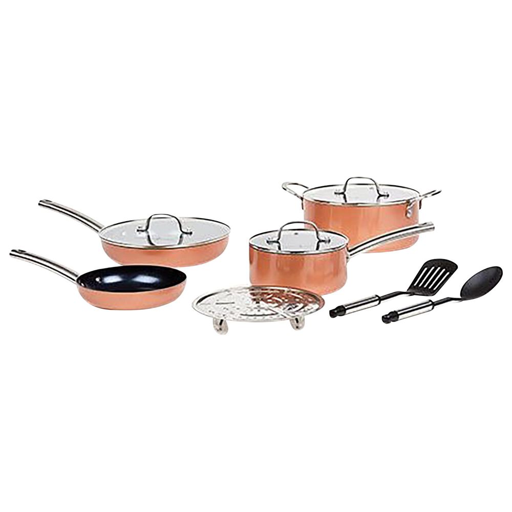 Euro Pro Copper Chef 10-Piece Black Diamond Reinforced Stackable Cookware, , large