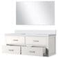 Lexora Home Castor 48" Single Bathroom Vanity in Black with 2 cm White Quartz Top, Rectangular Sink and 43" Mirror, , large