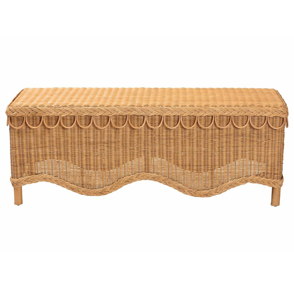 Baxton Studio Erla Bench in Light Honey, , large