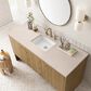James Martin Vanities Hudson 60" Single Bathroom Vanity in Light Natural Oak with 3 cm Eternal Marfil Quartz Top and Rectangular Sink, , large