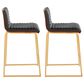 Lumisource Mason Mara Counter Stool with Black Cushion in Gold and Walnut (Set of 2), , large