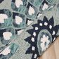 L&R Resources Sinuous Feathering Floral 6" Round Blue, Navy, Teal and White Area Rug, , large