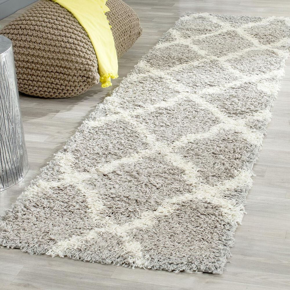 Safavieh Dallas Shag SGD257G-210 2&#39;3&quot; x 10&#39; Grey/Ivory Runner, , large