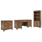 Riva Ridge Hensley 3-Piece Executive Desk with Door Bookcase and Combo File Set in Honey, , large