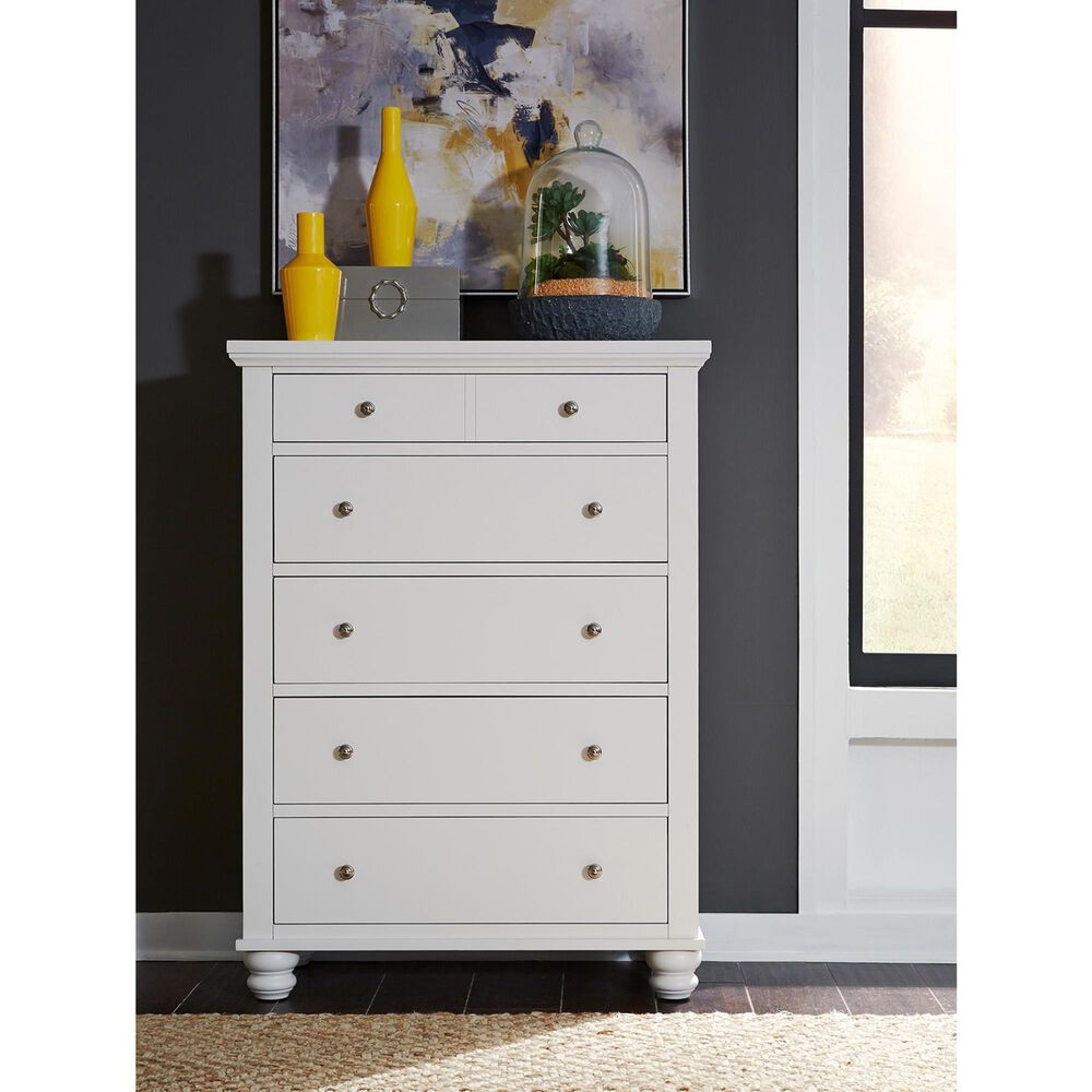 Riva Ridge Cambridge 5-Drawer Chest in White, , large
