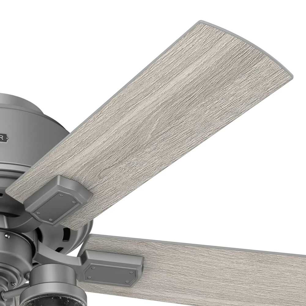Hunter Hartland Low Profile 44&quot; Ceiling Fan with LED Lights in Matte Silver, , large