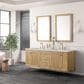 James Martin Vanities Laurent 72" Double Bathroom Vanity in Light Natural Oak with 3 cm Eternal Jasmine Pearl Silestone Top, Rectangular Sinks and FreePower Wireless Charger, , large