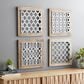 Maple and Jade 19" x 19" Square Home Wall Decor with Trellis Cutouts in Brown and Silver (Set of 4), , large