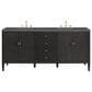 James Martin Vanities Myrrin 72" Double Vanity Carbon Oak with 3 cm Parisien Bleu Quartz Top, , large
