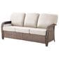 Hearth and Haven Outdoor Sofa with T-back Cushions and Brown Wicker in Beige, , large