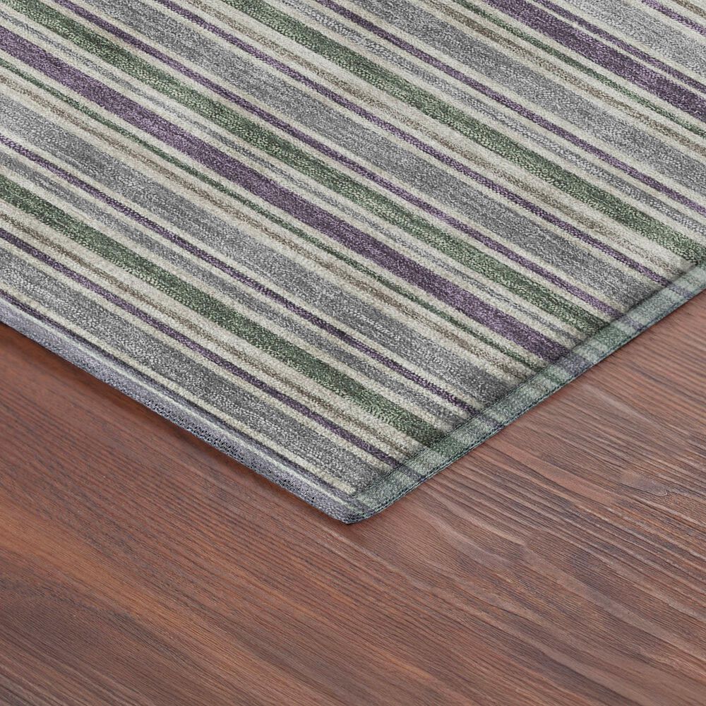 Dalyn Rug Company Soft Essentials Striped Pewter 1'8" x 2'6" Indoor/Outdoor Area Rug, , large