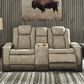 Ashley Next-Gen DuraPella Power Reclining Loveseat with Console in Sand, , large