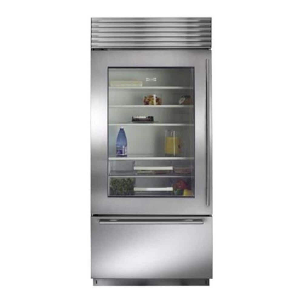 Sub Zero 36" Built-in Glass Door Refrigerator with Left Hinge (Panel Ready), , large