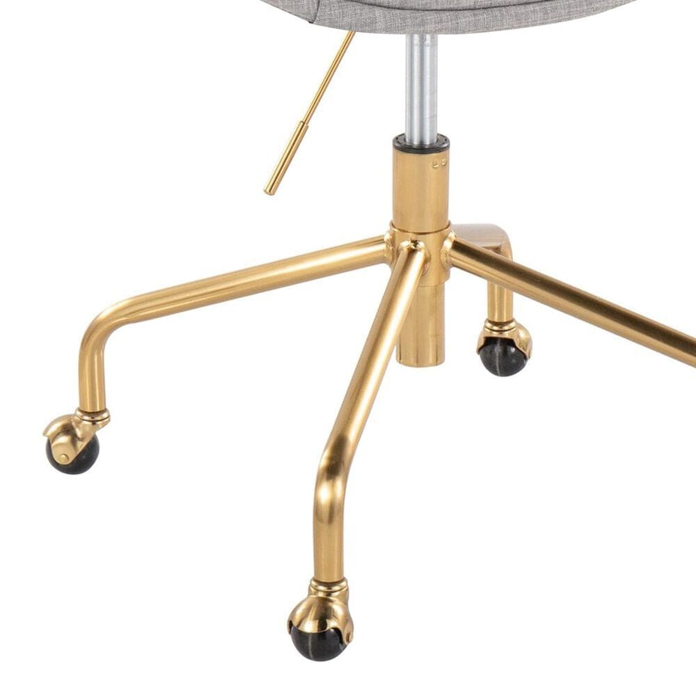 Lumisource Curvo Task Chair with Grey Cushion in Gold, , large
