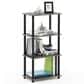HOMLUX Turn-N-Tube 4-Tier Storage Shelf in French Oak and Black, , large