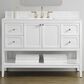 37B Ravello 48" Single Bathroom Vanity Cabinet in Bright White with Marble Top and Backsplash, , large