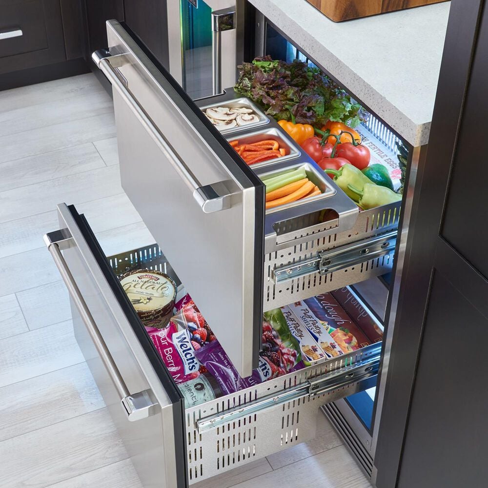 Perlick Indoor Signature Series 5.2 Cu. Ft. Built-In Undercounter Refrigerator Drawers in Stainless Steel, , large