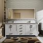 Lexora Home Jacques 72" Double Bathroom Vanity in White with 2 cm White Cultured Marble Top and Rectangular Sinks, , large