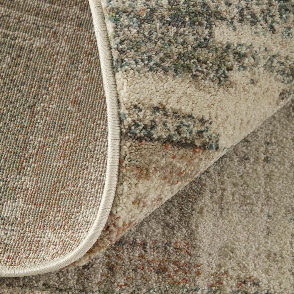 Feizy Eden Abstract Ivory and Multicolor 7&#39;9&quot; x 10&#39; Area Rug, , large