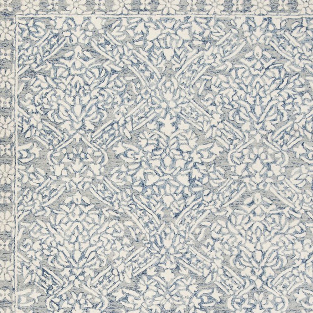 Safavieh Micro-Loop MLP510M 6' x 9' Blue and Ivory Area Rug, , large