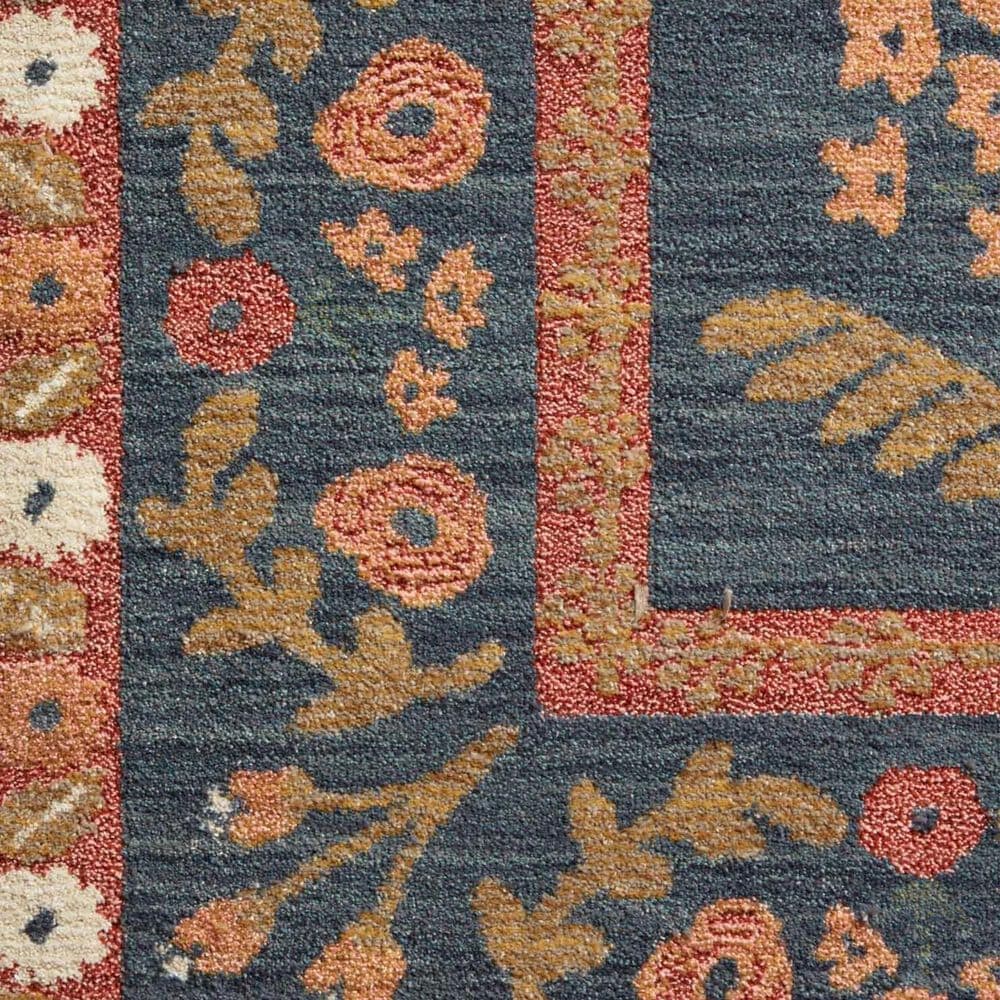 Rifle Paper Co. x Loloi Fiore FIO-01 3&#39;2&quot; Round Navy and Rust Area Rug, , large
