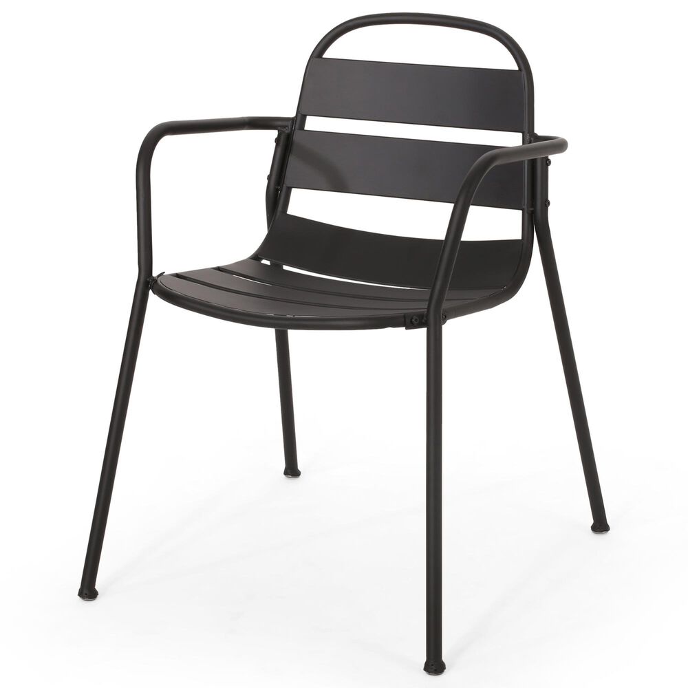 Hearth and Haven Terra Nova 3-Piece Outdoor Bistro Set in Matte Black, , large