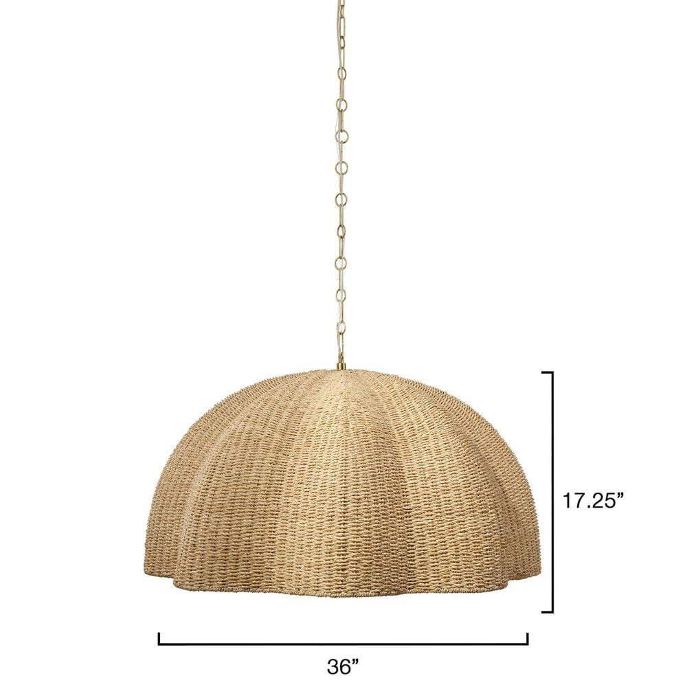 Jamie Young Direct Ship Norbury 1-Light Large Palm Leaf Pendant in Natural, , large