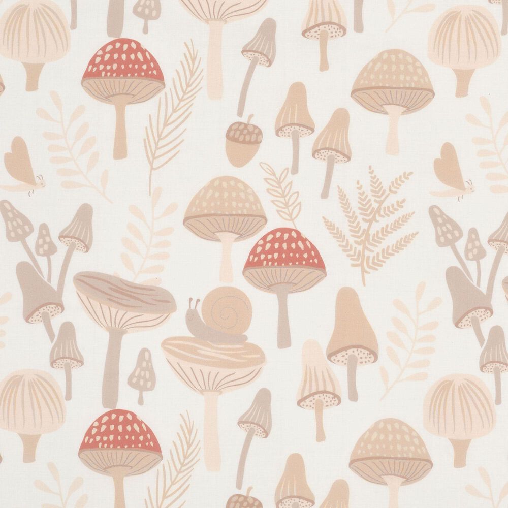 Lambs &amp; Ivy Mushroom Fitted Crib Sheet in Multicolor, , large